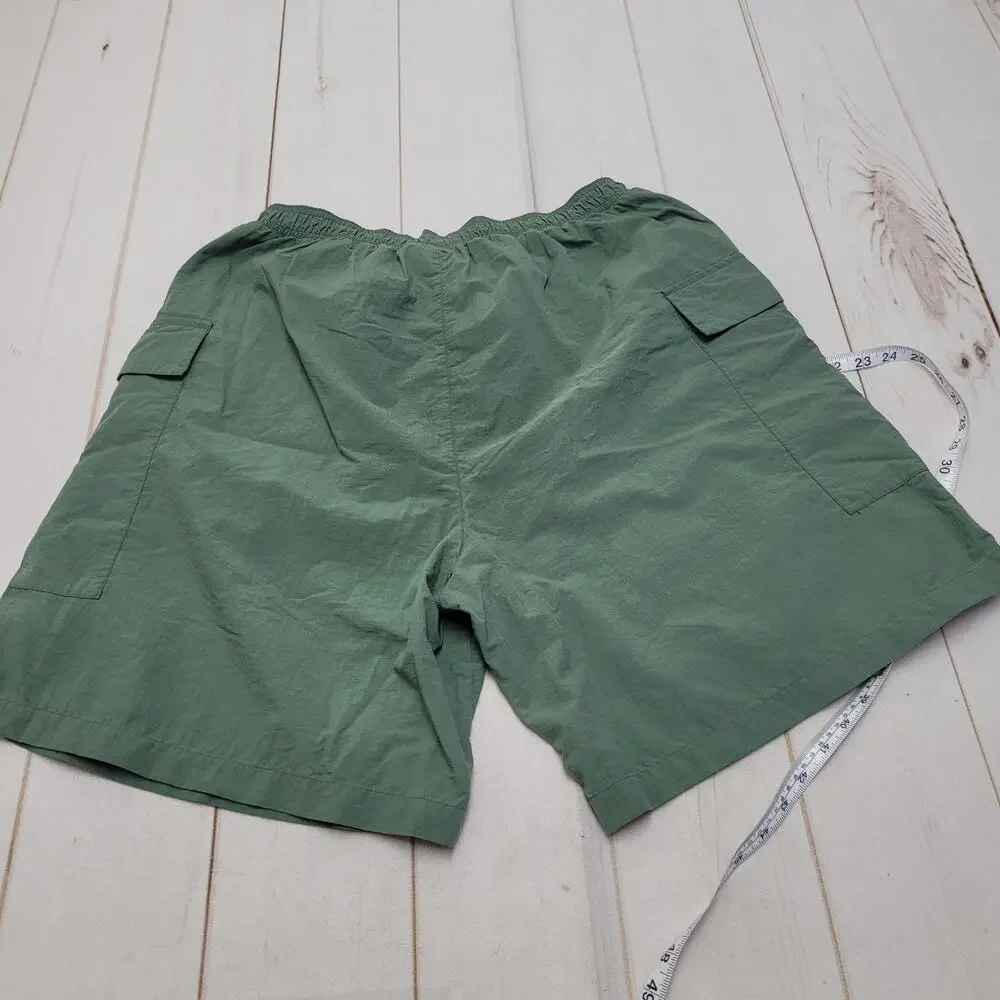 Vintage 90s Adidas Y2k green track shorts utility cargo XL
